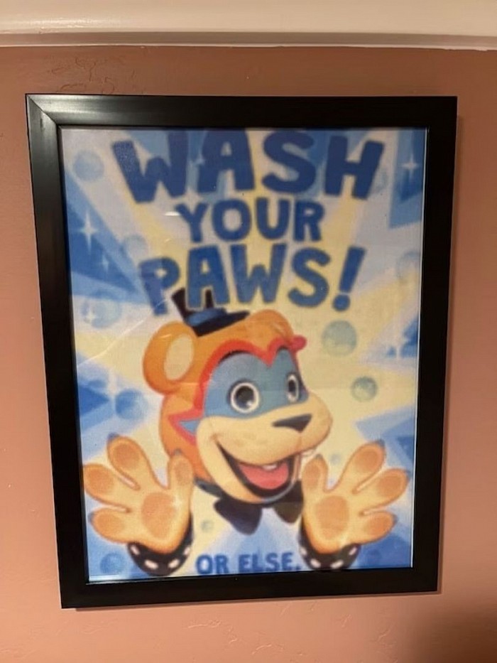 Remember to wash your paws or else...